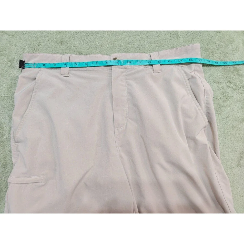 Columbia PFG Omni Shield Mens Sz 34 Beige Khaki Fishing Shorts 10 Inseam Pockets